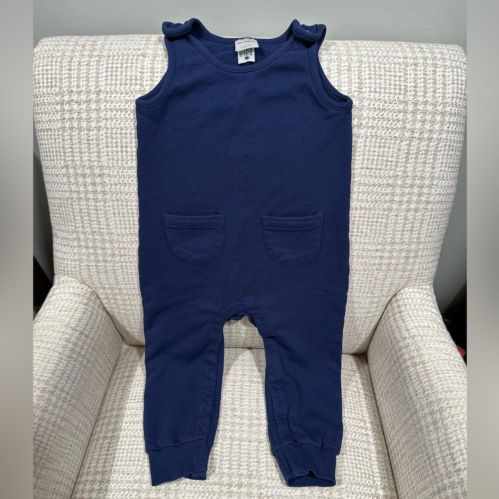 Hanna Andersson French Terry Overalls Navy Blue 3T LIKE NEW